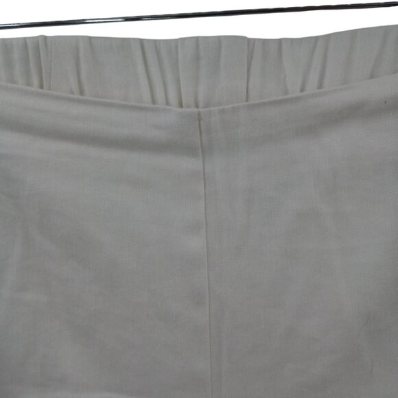 J Jill Linen Stretch White Side Zip Ankle Tapered Pants Size L Button Ankle - Picture 4 of 11